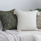 SOGA 45cm Minimalist Cream Tassel Pillowcase with tassels