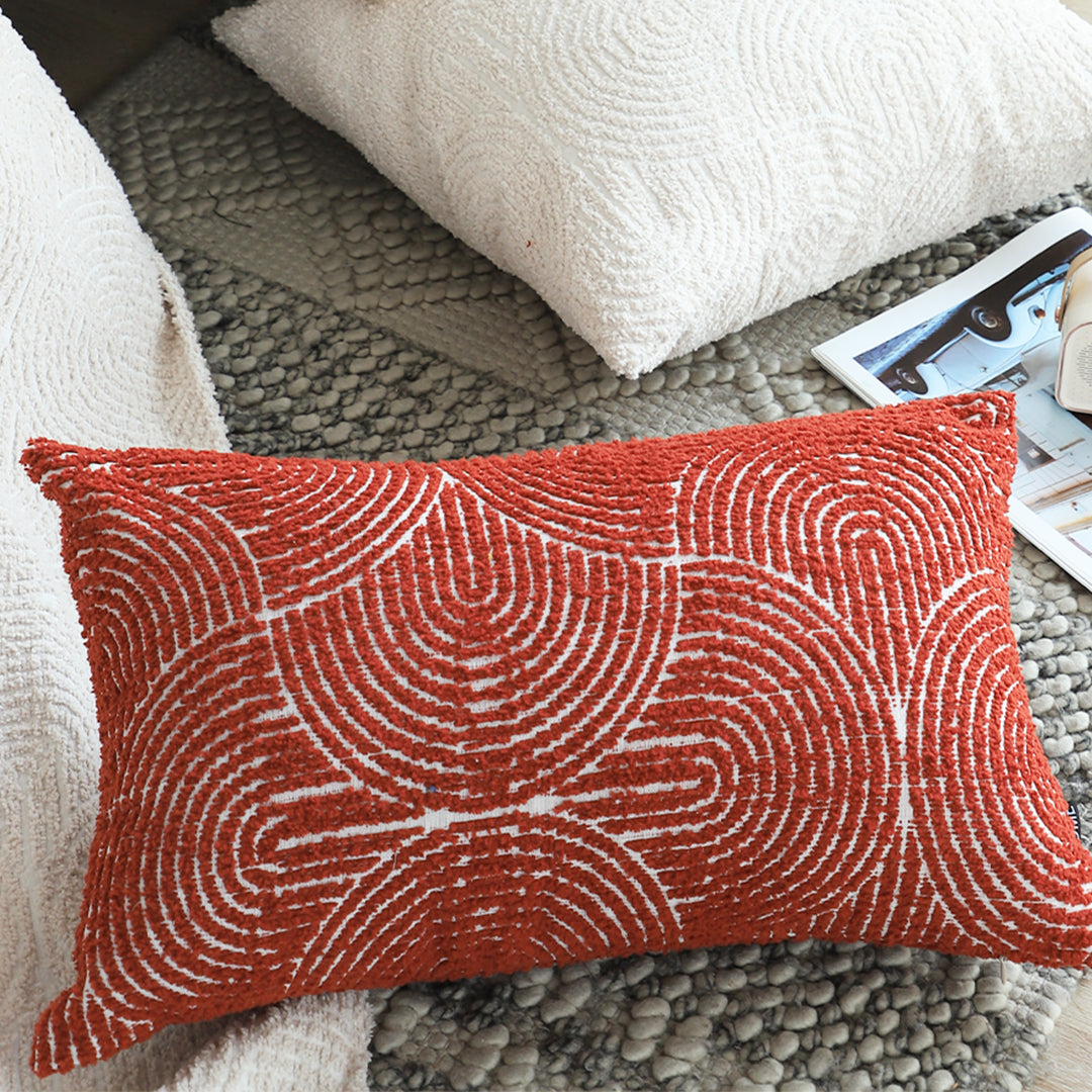 SOGA 30x50cm Cinnabar Burnt Orange Lumbar Pillowcase