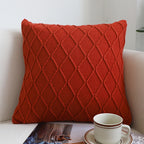 SOGA 45cm Classic Red Diamond Knit Pillowcase