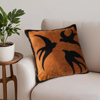 SOGA 2-Pack 45cm Abstract Brown/Orange Velvet Polyester Throw Pillow Cover