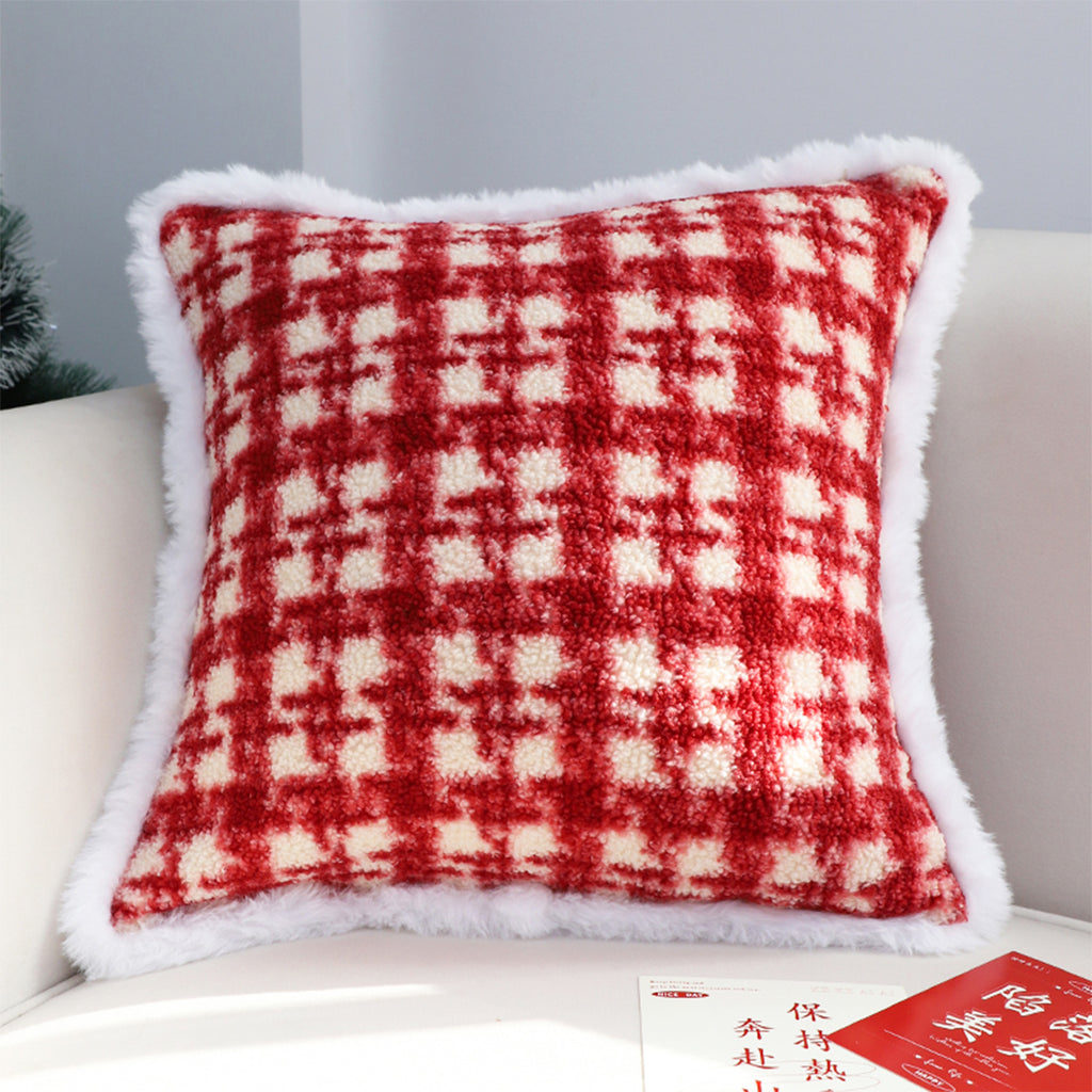 SOGA 45cm Country Plaid Throw Pillow Cover