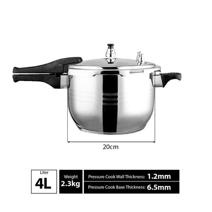 4L Commercial Grade Stainless Steel Pressure Cooker With Seal