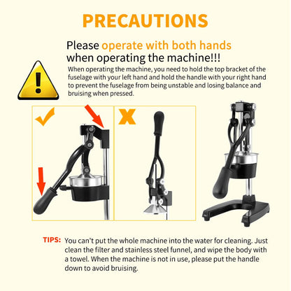 SOGA 2X Commercial Manual Juicer Hand Press Juice Extractor Squeezer Orange Citrus Yellow