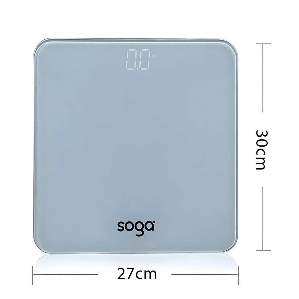 SOGA 180kg Digital Fitness Weight Bathroom Gym Body Glass LCD Electronic Scales White