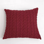 SOGA 45cm Cable Knit Pillowcase (Deep Red)