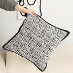 SOGA 45cm Abstract Grid Monochrome Pillowcase