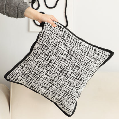 SOGA 45cm Abstract Grid Monochrome Pillowcase