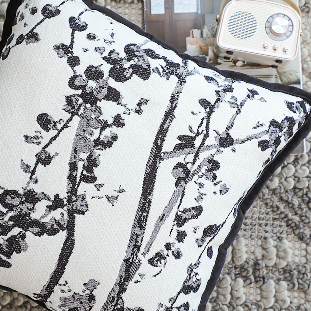 SOGA 45cm Black & White Botanical Modern Pillowcase