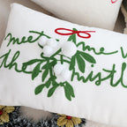 SOGA 45cm Embroidered Christmas Pillowcase – Festive Elegance in White