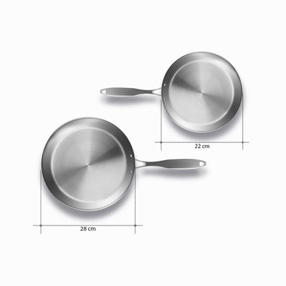 SOGA Stainless Steel Fry Pan 22cm 28cm Frying Pan Top Grade Skillet Induction Cooking FryPan