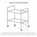 SOGA 4 Tier Stainless Steel Kitchen Dinning Food Cart Trolley Utility Size Square Small