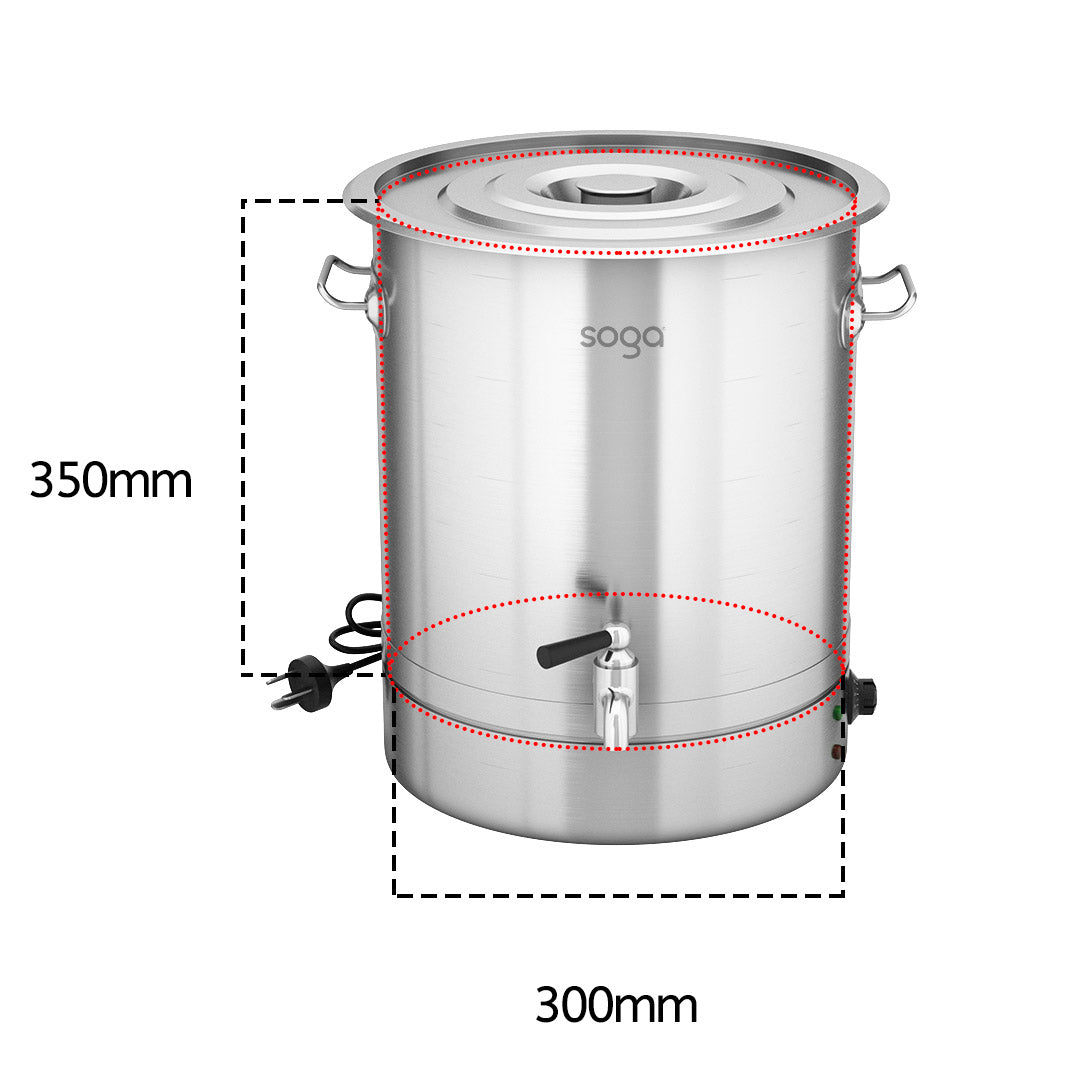 SOGA 2X 25L Stainless Steel URN Commercial Water Boiler 2200W