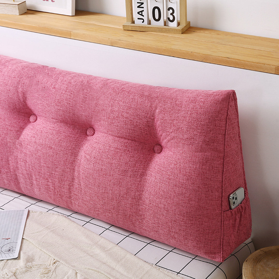 SOGA 47.2in Crabapple Red Triangular Wedge Bed Pillow Headboard Backrest Bedside Tatami Cushion Home Decor