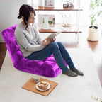 SOGA Floor Recliner Folding Lounge Sofa Futon Couch Folding Chair Cushion Purple x4