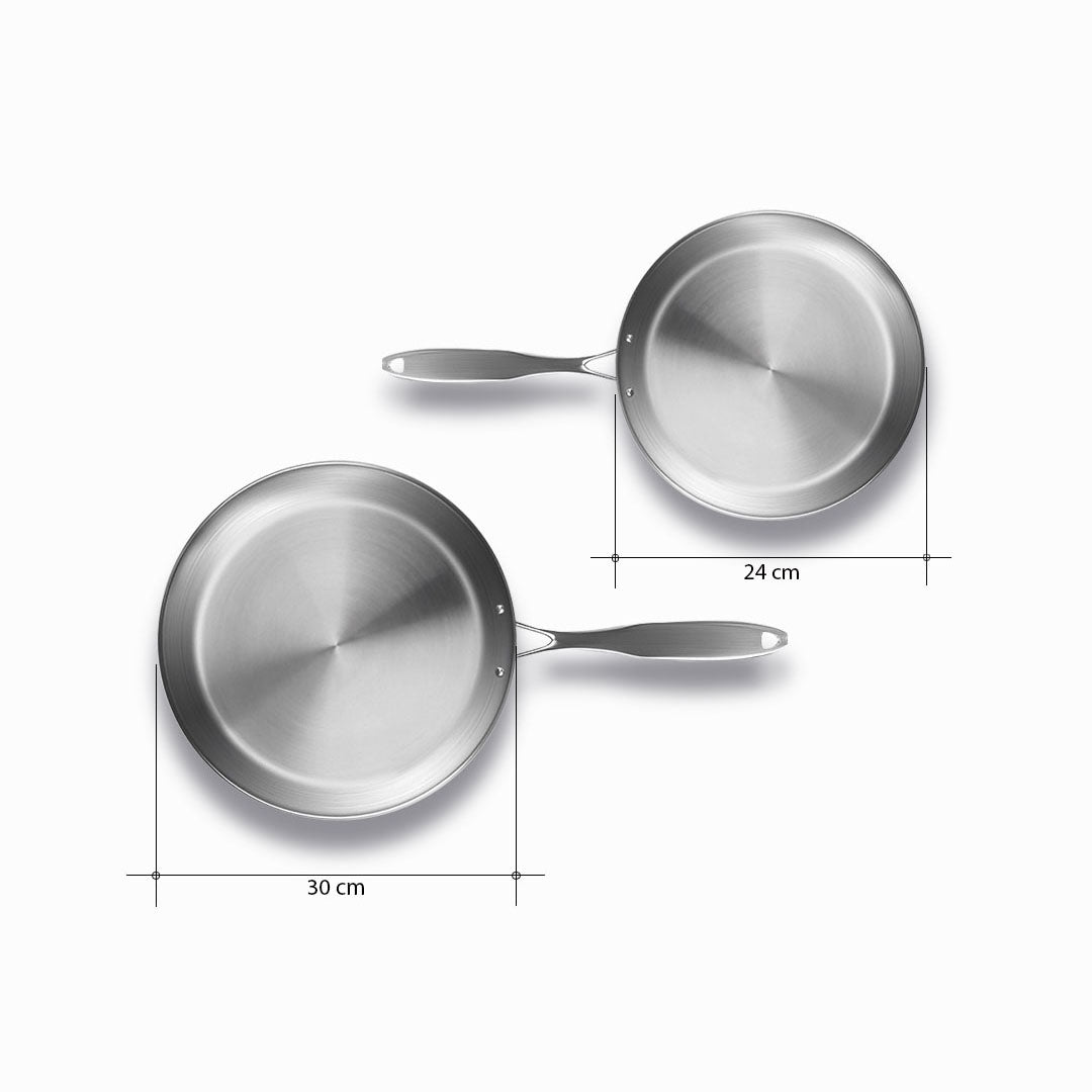 SOGA Stainless Steel Fry Pan 24cm 30cm Frying Pan Top Grade Skillet Induction Cooking FryPan