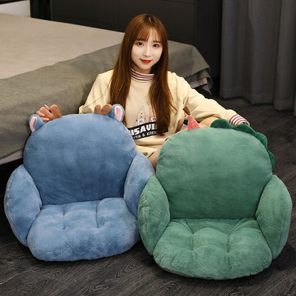 SOGA 2X Blue Deer Shape Cushion Soft Leaning Bedside Pad Sedentary Plushie Pillow Home Decor