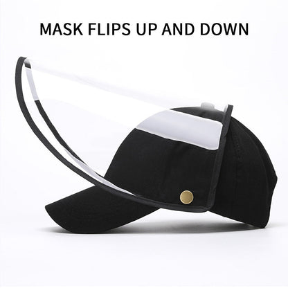 10X Outdoor Protection Hat Anti-Fog Pollution Dust Saliva Protective Cap Full Face HD Shield Cover Adult Black