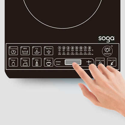 SOGA Electric Smart Induction Cooktop and 34cm Cast Iron Induction Crepe Pan Baking Cookware