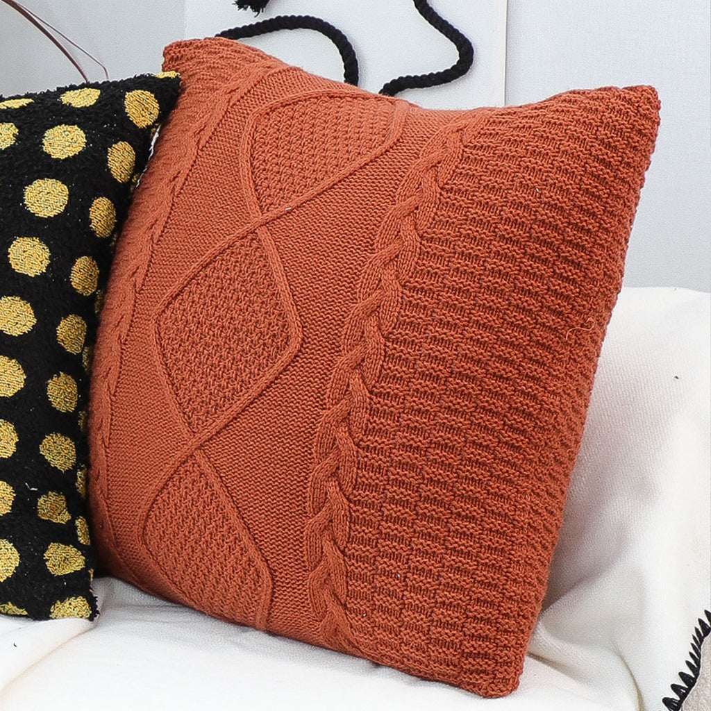 SOGA 2X 45cm Cable Knit Diamond Pillowcase