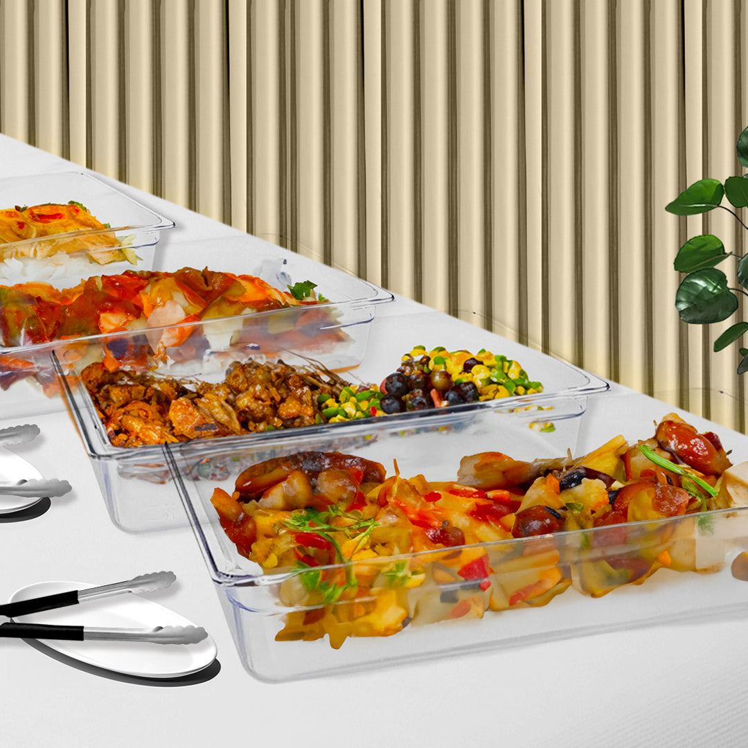 SOGA 100mm Clear Gastronorm GN Pan 1/1 Food Tray Storage Bundle of 6