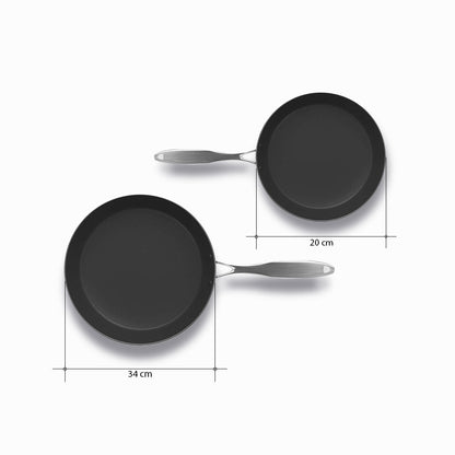 SOGA Stainless Steel Fry Pan 20cm 34cm Frying Pan Skillet  Induction Non Stick Interior FryPan