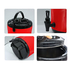 SOGA 2X 4.2 Gal Stainless Steel Insulated Milk Tea Barrel Hot and Cold Beverage Dispenser Container with Faucet Red