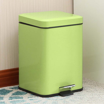 SOGA 4X Foot Pedal Stainless Steel Rubbish Recycling Garbage Waste Trash Bin Square 12L Green