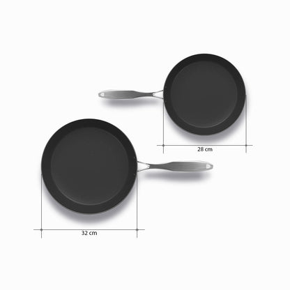 SOGA Stainless Steel Fry Pan 28cm 32cm Frying Pan Skillet Induction Non Stick Interior FryPan