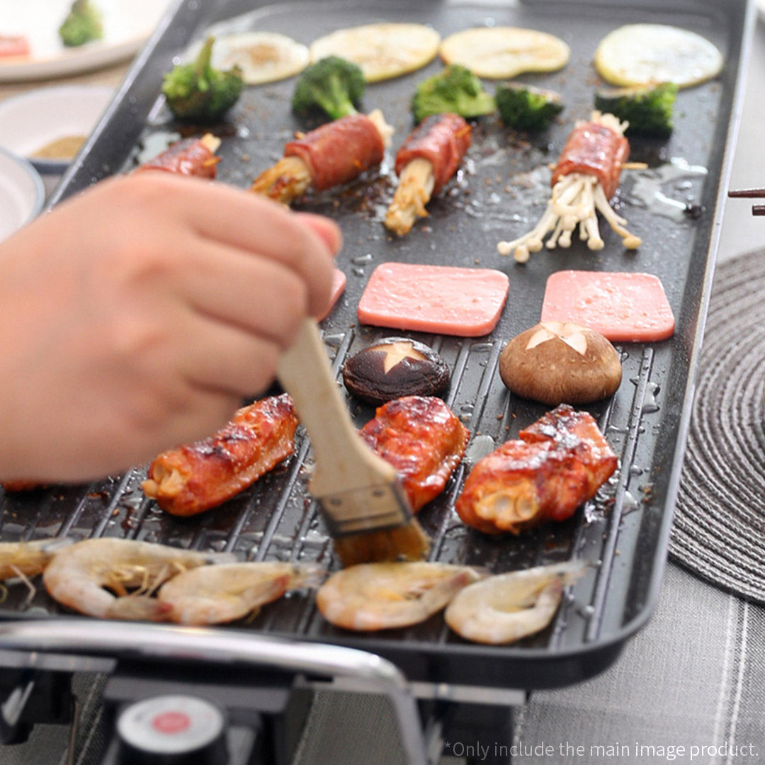 SOGA 2X 48cm Electric BBQ Grill Teppanyaki Tough Non-Stick Surface Hot Plate Kitchen 3-5 Person