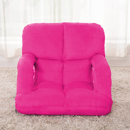 SOGA Foldable Lounge Cushion Adjustable Floor Lazy Recliner Chair with Armrest Pink