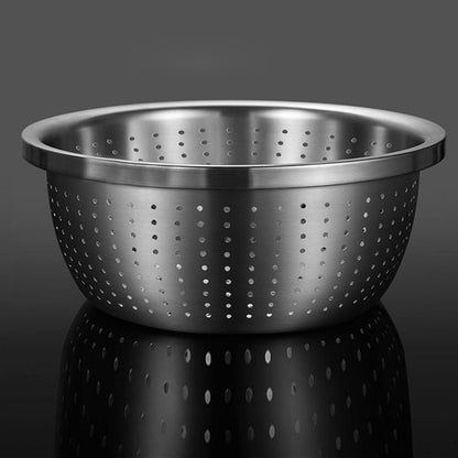 SOGA 2X Stainless Steel Nesting Basin Colander Perforated Kitchen Sink Washing Bowl Metal Basket Strainer Set of 3