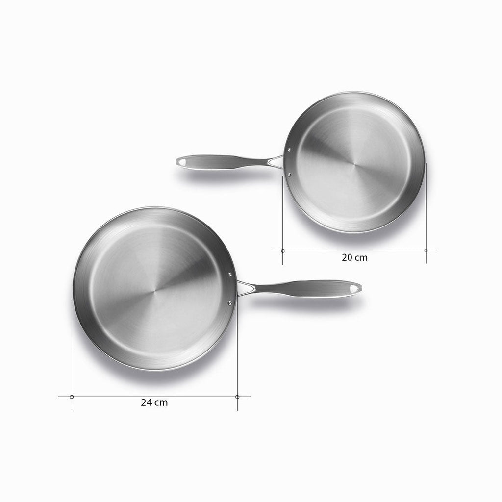 SOGA Stainless Steel Fry Pan 20cm 24cm Frying Pan Top Grade Skillet Induction Cooking FryPan