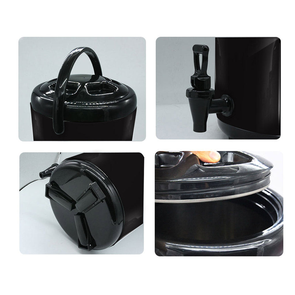 SOGA 4X 4.2 Gal Stainless Steel Insulated Milk Tea Barrel Hot and Cold Beverage Dispenser Container with Faucet Black