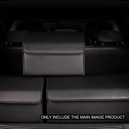 SOGA Leather Car Boot Collapsible Foldable Trunk Cargo Organizer Portable Storage Box Black Small