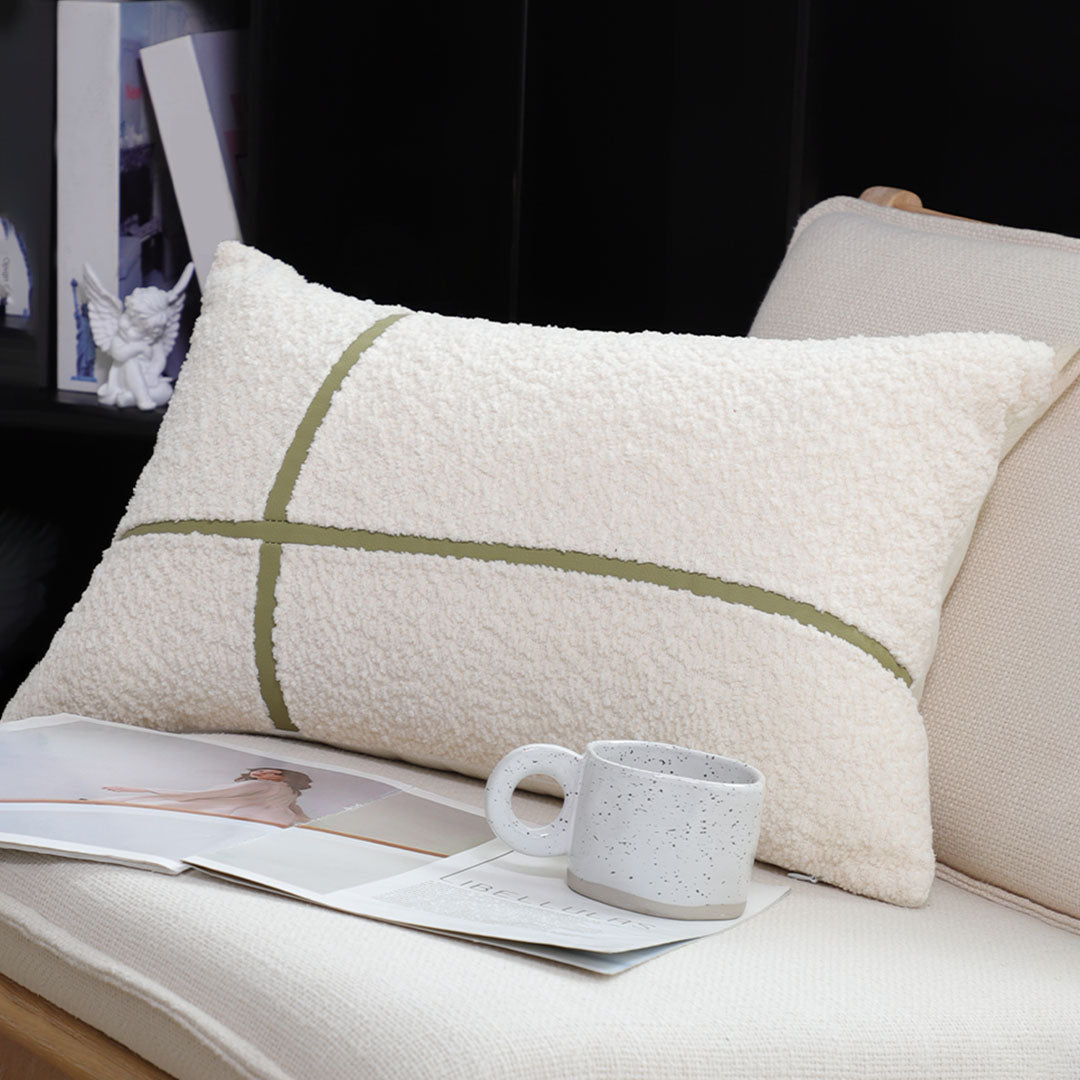 SOGA 2X 30x50cm Cozy Chic Lumbar Pillowcase with Modern Green Stripe