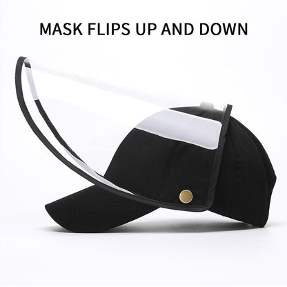 10X Outdoor Protection Hat Anti-Fog Pollution Dust Saliva Protective Cap Full Face HD Shield Cover Adult Black/White