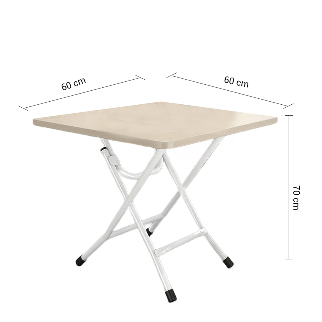 SOGA White Portable Square Table Standing Legs Foldable Furniture Home Decor