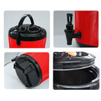 SOGA 4x 2.6 Gal Stainless Steel Insulated Milk Tea Barrel Hot and Cold Beverage Dispenser Container with Faucet Red