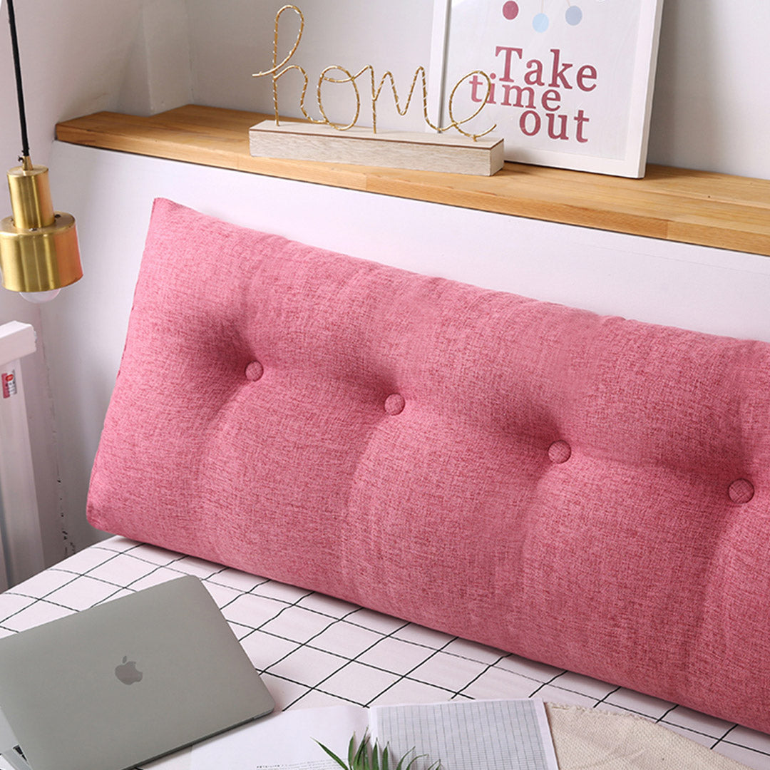 SOGA 47.2in Crabapple Red Triangular Wedge Bed Pillow Headboard Backrest Bedside Tatami Cushion Home Decor