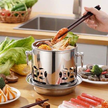 SOGA 4X Stainless Steel Mini Asian Buffet Hot Pot Single Person Shabu Alcohol Stove Burner with Lid