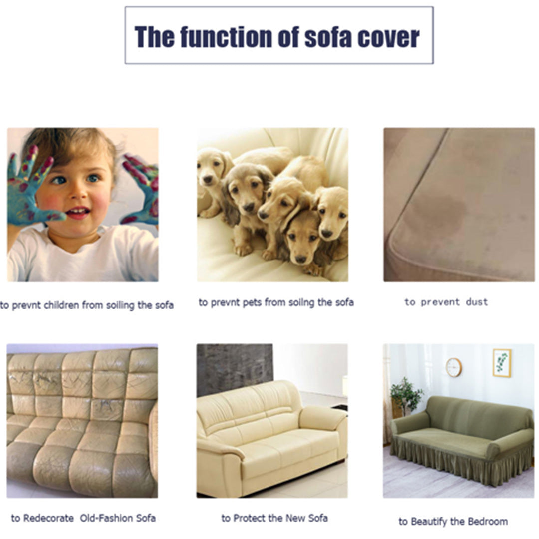 SOGA 3-Seater Leaf Design Sofa Cover Couch Protector High Stretch Lounge Slipcover Home Decor