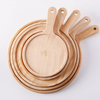 SOGA 11 inch Round Premium Wooden Pine Food Serving Tray Charcuterie Board Paddle Home Decor