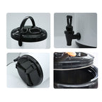 SOGA 10L Stainless Steel Insulated Milk Tea Barrel - Hot and Cold Beverage Dispenser Container with White Faucet