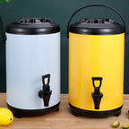 SOGA 8X 4.8 Gal Stainless Steel Insulated Milk Tea Barrel Hot and Cold Beverage Dispenser Container with Faucet White