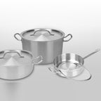 SOGA 28cm Stainless Steel Saucepan With Lid Induction Cookware With Triple Ply Base