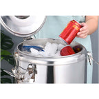 SOGA 2X 5.8 gal Stainless Steel Insulated Stock Pot Dispenser Hot & Cold Beverage Container With Tap