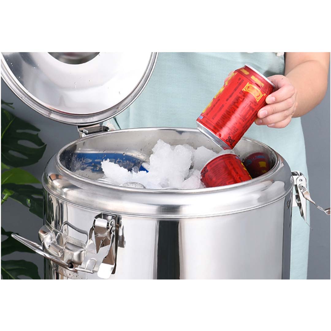 SOGA 2X 5.8 gal Stainless Steel Insulated Stock Pot Dispenser Hot & Cold Beverage Container With Tap