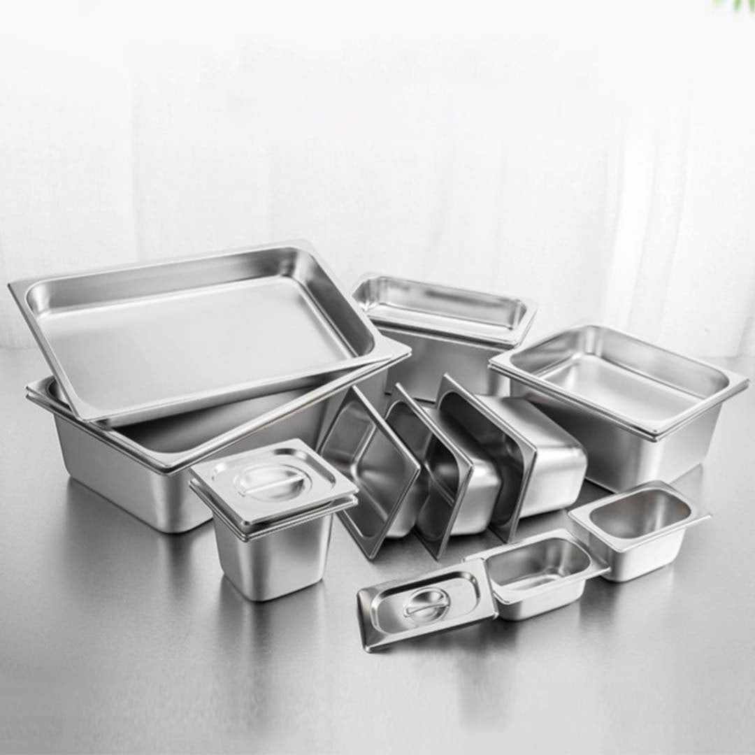 SOGA 12X Gastronorm GN Pan Full Size 1/1 GN Pan 15cm Deep Stainless Steel Tray With Lid