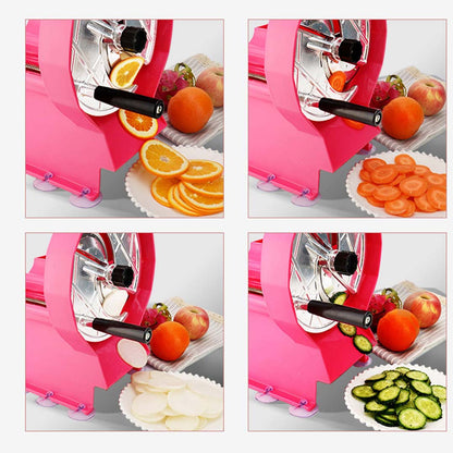 SOGA 2X Commercial Manual Vegetable Fruit Slicer Kitchen Cutter Machine Pink