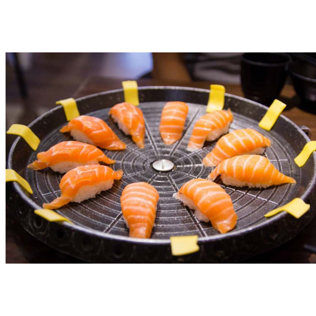 SOGA Portable Korean BBQ Butane Gas Stove Stone Grill Plate Non Stick Coated Round